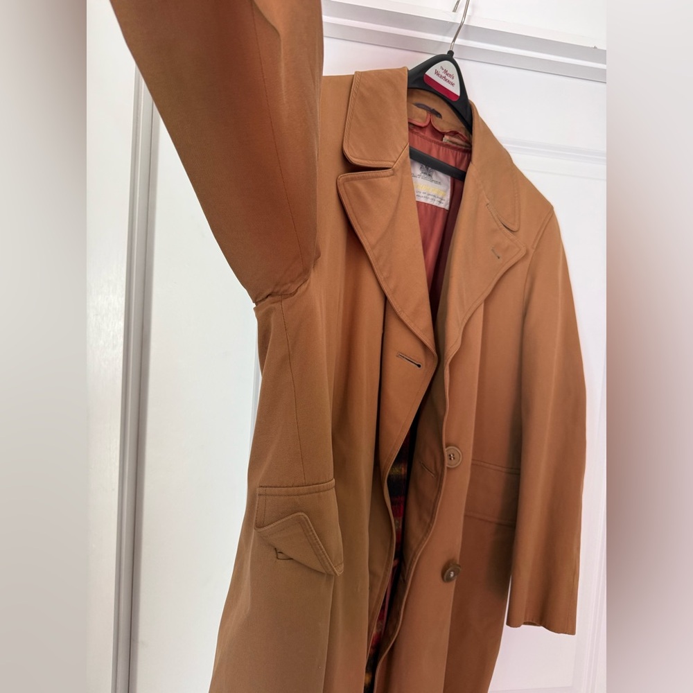 Vintage Aquascutum Aqua 5 Camel Trench Coat Wool Plai… - Gem